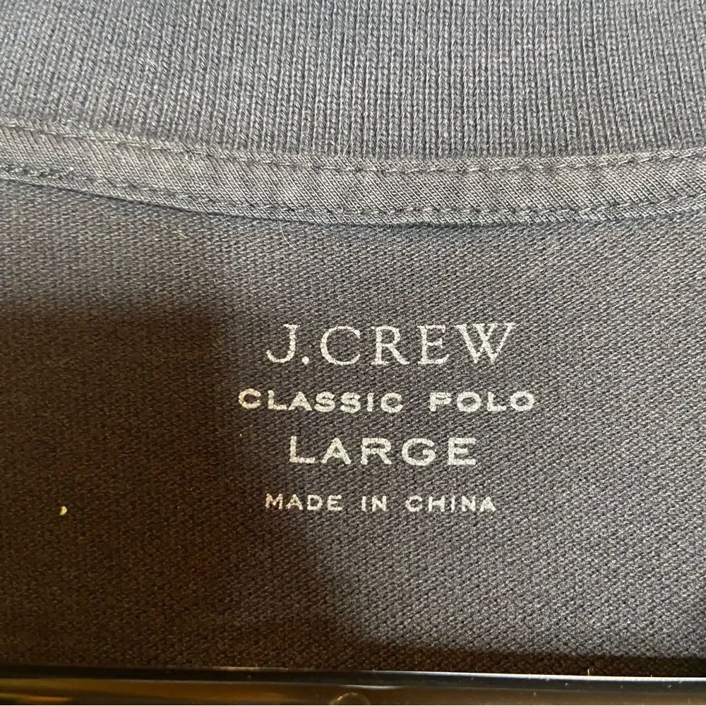 J.Crew black classic polo shirt 100% size Large